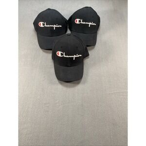 Champion Hat Cap Strap Back One Size Embroidered Athleticwear Mens‎ Lot of 3